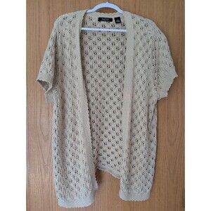 Crystal Kobe Crochet Cardigan Short Sleeve Sweater Size 3XL Boho Cottagecore
